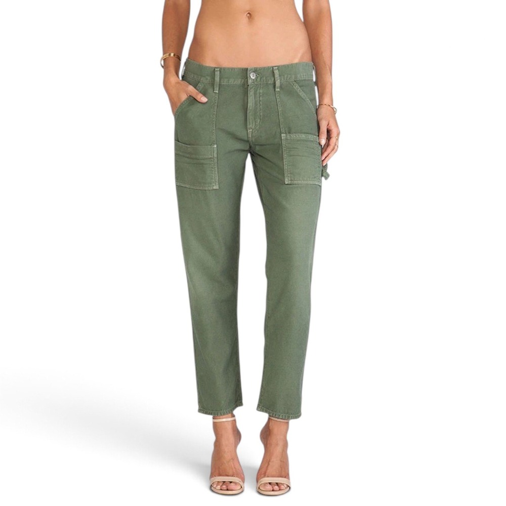Citizens of Humanity Leah Pants Womens 24 Fatigue Green Carpenter Utility USA